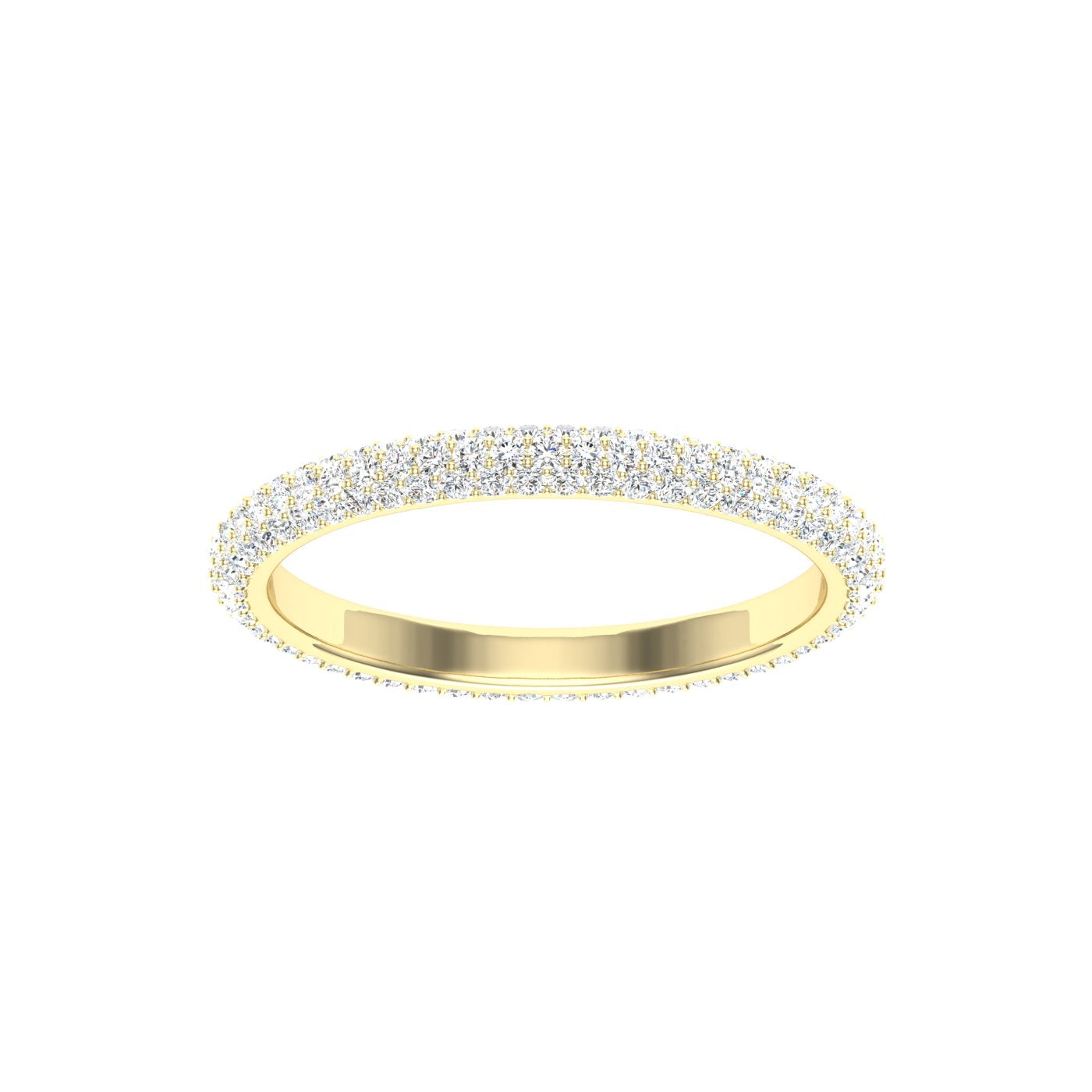 Micro Pavé Moissanite Wedding Band Yellow Gold